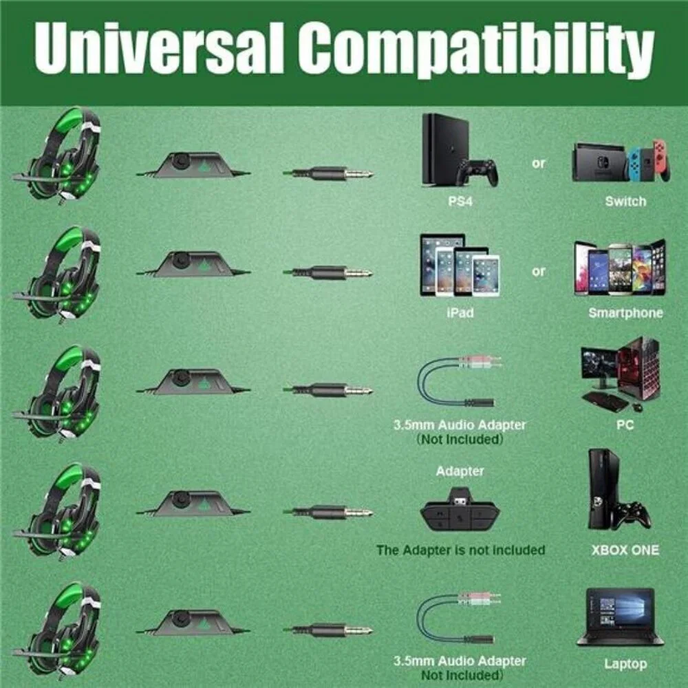 G9000 Stereo Gaming Headset for PS4 PC Xbox One PS5 Controller Noise Cancelling